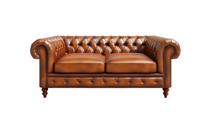 Brown leather chesterfield sofa