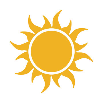 sunny sun sunlight solar heat weather flat icon symbol vector