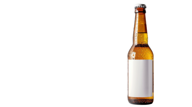 Bottle of beer with white empty label