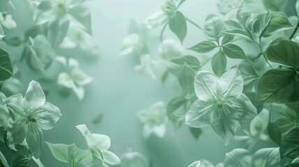 pale green flowers on a blurry background
