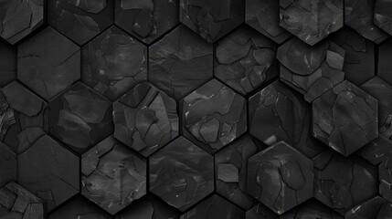 Monochrome Symmetry: A Striking Black and White Composition of Hexagons.