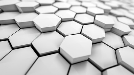 Harmony of Hexagons: A Pattern of Interlocking Hexagons on a Crisp White Background.