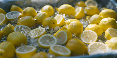 Limonada Gelada com Fatias de Limão