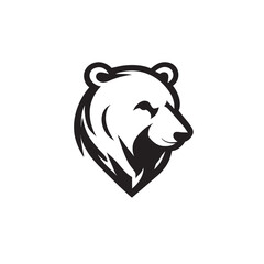 simple clean minimalistic polar bear logomark logo, vector illustration flat 2