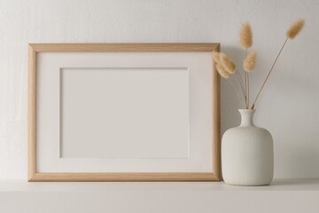 Blank photo frame, minimal rustic home interior decor
