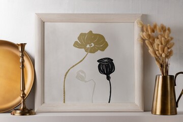 Flower art canvas frame, home interior decor