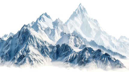 Obraz premium Majestic mountain peaks with snow-capped summit