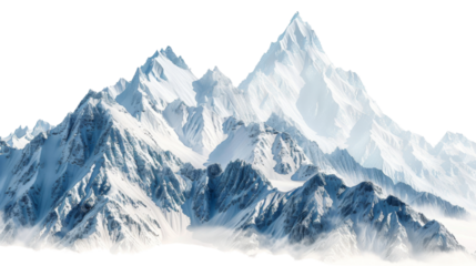 Majestic mountain peaks with snow-capped summit