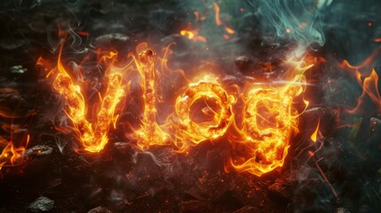 Fire Opal Crystal Vlog concept creative art poster.