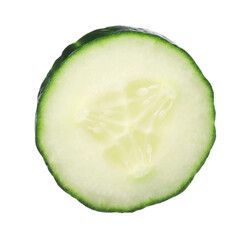 Slice of fresh cucumber isolated on white