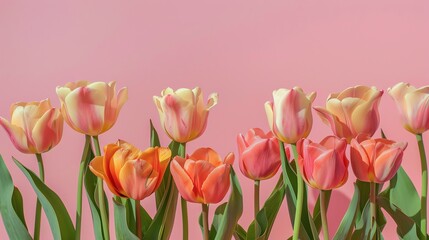 beautiful blooming tulips