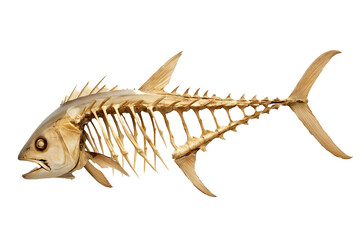 Obraz premium Fish skeleton isolated on white background.
