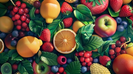 Vibrant Fruit-themed Backdrop Collection