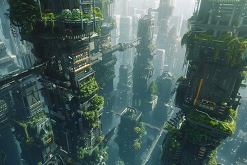 The future is here. Introducing the new vertical city, where nature and technology coexist in harmony, providing a safe and sustainable living environment for all.