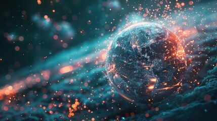 Sphere In Glowing Neon Colors