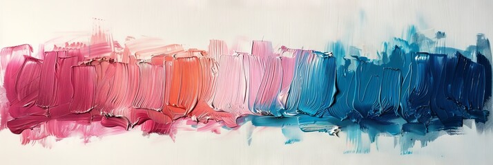 An abstract paint texture with pink and blue. 