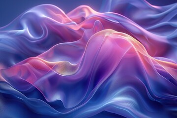 Obraz premium A flowing iridescent gradient of blue and purple.