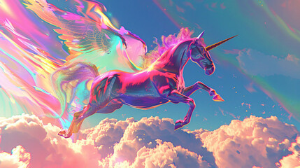 Fantasy art with unicorns