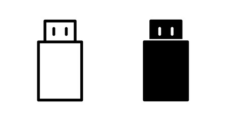 Usb icon vector isolated on white background. Flash disk icon vector