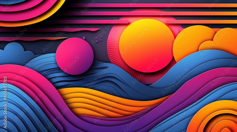 Fototapete abstract technology design featuring geometric shapes with computer graphic decoration in isolated background, businsess background presentation