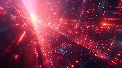 Fototapeta premium Abstract glow realistic geometric shape background, concept of modern futuristic technology background, wallpaper of technology of game