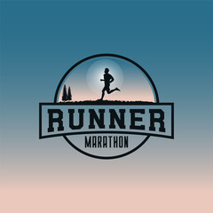 Runner logo vector graphic of illustration