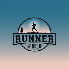 Runner logo vector graphic of illustration