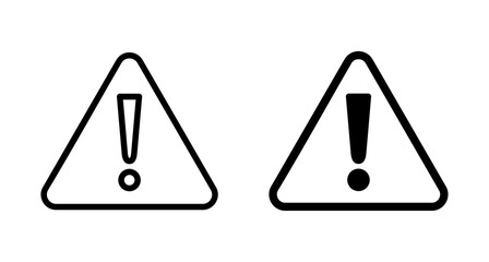 Exclamation danger sign vector isolated on white background. attention sign icon. Hazard warning attention sign. icon alert. Risk