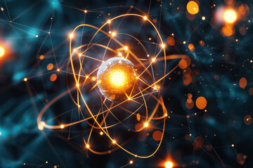 Obraz premium Atomic Particle, Generative AI