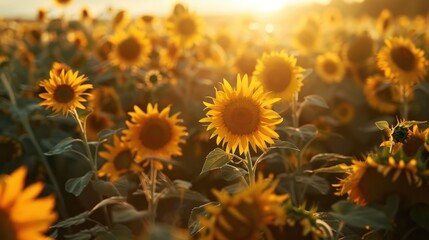 vast field of sunflowers in full bloom