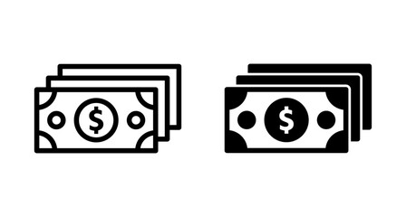 Money icon vector isolated on white background. Money vector icon. Dollar icon