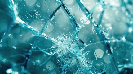 Shattered Reflections: Abstract Broken Glass Background with Window Glass Fragmented into Multiple Pieces