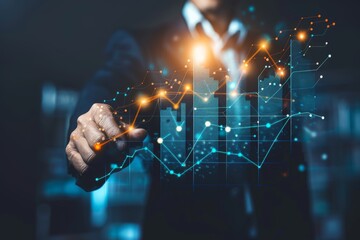 Businessman analyzing financial data