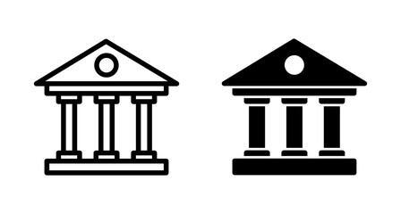 Bank icon vector isolated on white background. bank vector icon, museum, university
