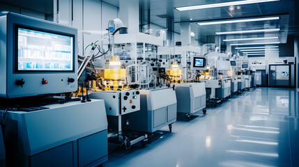 Obraz premium A high-tech laboratory with advanced equipment