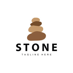 Stone Vector Logo, Stone Design Balance Milestone Vector Templet Symbol Illustration