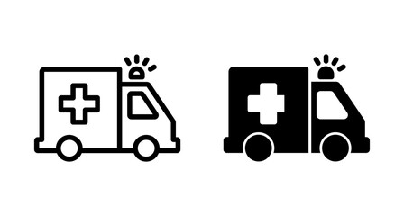 Ambulance Icon vector isolated on white background. Ambulance Icon Design. ambulance truck icon vector