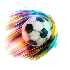 Fototapeta premium A soccer ball on colorful speed motion isolated on white background PNG