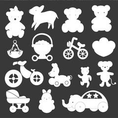 silhouette baby toys full black color only