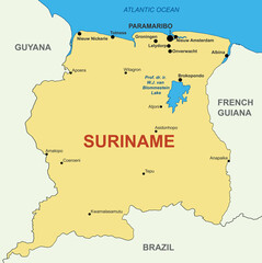 Republic of Suriname Map