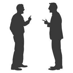 silhouette boss shouts at employee full body black color only