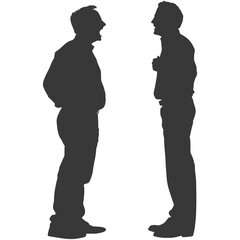 silhouette boss shouts at employee full body black color only