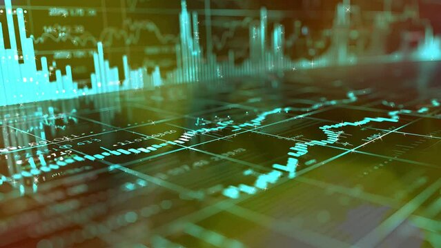 chart trading, Crypto currency, big data, block chain and digital technology concepts. 3D Rendering.
background animation video.