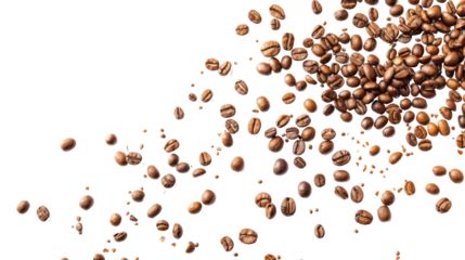 Falling coffee beans