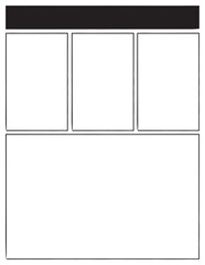 vector illustration of a set of blank black and white comic panel graphic art frames