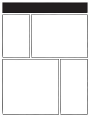 vector illustration of a set of blank black and white comic panel graphic art frames