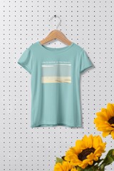 Women’s t-shirt, blue casual fashion in realistic design