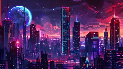 futuristic night city