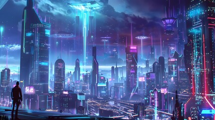 futuristic night city