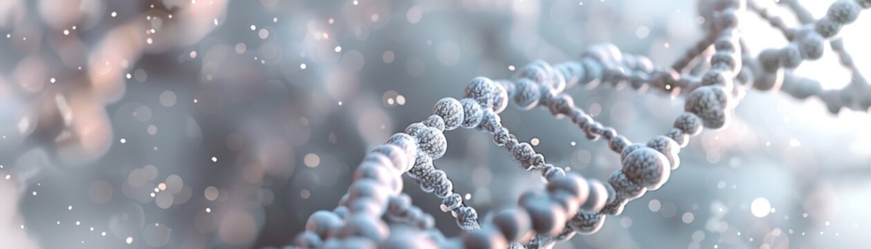 A close-up of a DNA double helix.